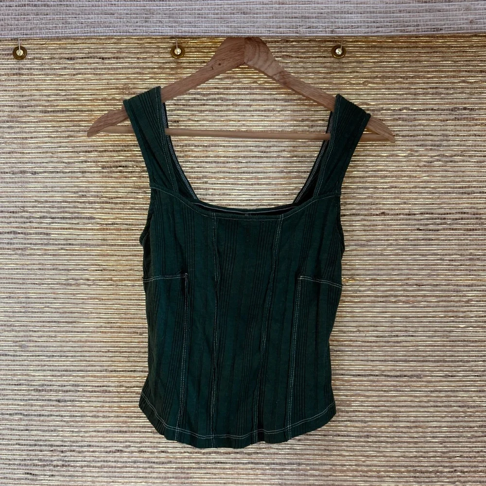 Pilcro Dark Green Tank Top - Picture 4 of 5